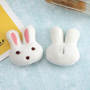 Cute plush bunny hair rope accessory white soft fluffy hair tie for daily styling sweet girl style