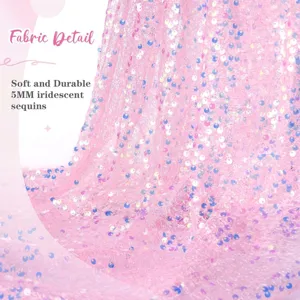 5mm irisierender Paillettenstoff rosa Glitzer Bestickung für Kleider und die Bühne