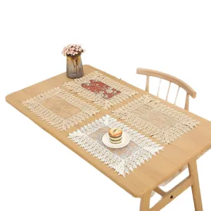 Amerikaanse luxe geborduurde kant placemat rechthoekige warmte-isolatie tafelmat