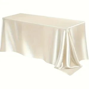 Rectangular Satin Tablecloth Glossy Silk Table Cover for Wedding Banquet Event Party Decoration
