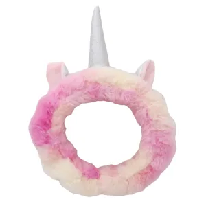 Diadema de unicornio felpa suave forro polar coral lavado de cara accesorio lindo fiesta