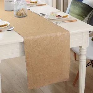 Natürliche Jute Tischläufer rustikale Hochzeit Party vintage Esszimmer Tischdeko Jute
