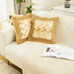 European luxury lace embroidered throw pillow cover, stylish decorative cushion for sofa.
