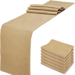 Rustikaler Jute Tischläufer Natürliche Le Tischdecke Für Ländliche Hochzeit Party Bankett Heim Esszimmertisch Dekoration