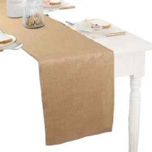 Natürliche Jute Tischläufer rustikale Tischdecke für Hochzeit Party Vintage Dekoration