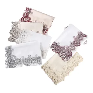 Nordic luxury lace tablecloth set, elegant embroidered table runner for home dining room.