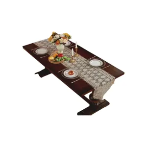 Amerikaanse mesh geborduurde lange tafelloper voor eettafel en salontafel decoratie