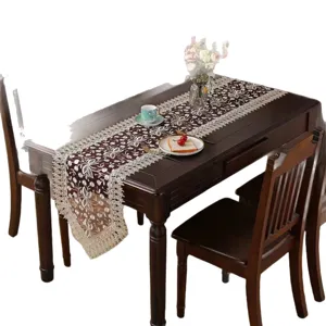 American style lace table runner vintage embroidered dining table cover home decor cloth.