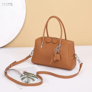 Premium genuine leather tote bag for women, large capacity shoulder and crossbody bag.
