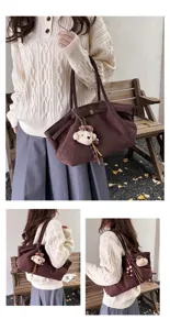 Women large capacity brown tote bag casual chic shoulder bag autumn winter fashion daily commute