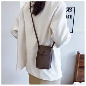 Crossbody phone bag for women, soft PU leather small shoulder bag, stylish daily purse.