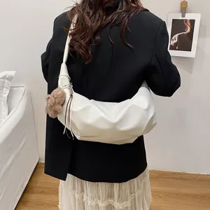 Minimalist solid color shoulder crossbody dumpling bag for women casual fashion daily use