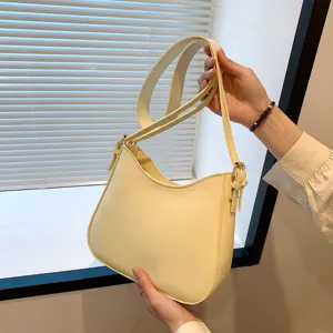 Women Fashion PU Leather Bucket Bag Casual Commuting Solid Color Crossbody Shoulder Bag Simple Daily Handbag