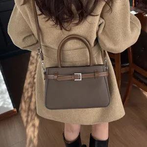 Vintage brown women handbag crossbody bag stylish work commute shoulder bag daily use.