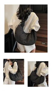 Women nylon dumpling shoulder bag casual large capacity cloud tote bag for commute