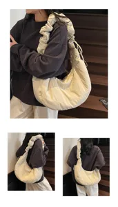 Casual nylon dumpling shoulder bag for women, large capacity cloud hobo tote for daily commute.