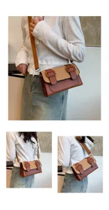 Stylish contrast woven crossbody satchel bag for women, perfect for daily commute and casual chic outfits.