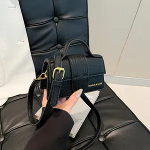 Fashion black leather shoulder bag, trendy top handle crossbody bag for women, stylish daily.