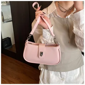 Stylish pink underarm shoulder bag for women, perfect for daily commuting and summer wear.