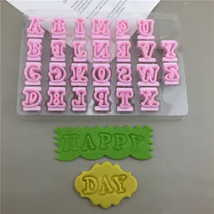 Cartoon Hoofdletters Plastic Persmallen Alfabet Koekje Biscuit Fondant Vorm Set Klei Handgemaakte Snijden Ambachtelijke Tool