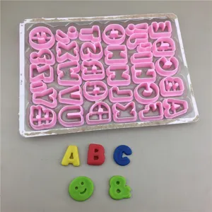 Plastic Capital Alphabet Letters Fondant Biscuit Cookie Cutters Set Press Mold Cake Decorating Smily Symbol Hand Craft Clay Stamp