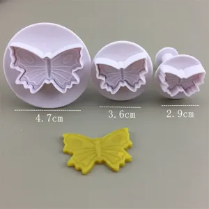 Ensemble d'emporte-pièces papillon en plastique pour décoration de gâteau fondant et argile.