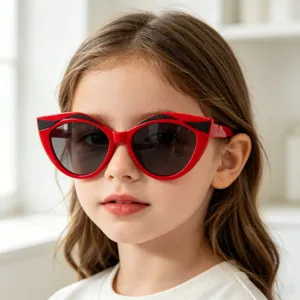 Kinder Katzenauge Glitzer Sonnenbrille Personalisierte Harz Vollrand Sonnenschutz Brille Für Kinder Outdoor Strand