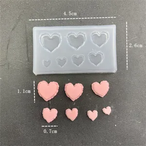 Mini heart silicone mold for DIY resin clay polymer craft handmade jewelry making accessory