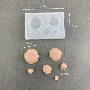 Silicone miniature mold set for DIY craft, resin clay macaron and flower cake decoration tools.