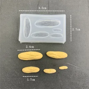 DIY mini French bread silicone mold, miniature baguette resin clay mold for food play crafts.