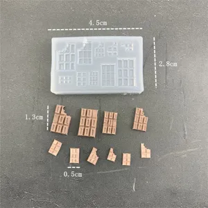 DIY miniature chocolate silicone mold set for resin clay craft, mini food art tools.