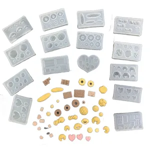 DIY miniature silicone food molds set for resin clay dollhouse baking crafts supplies.