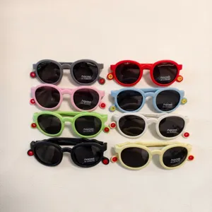 Kids polarized sunglasses candy color round frame cute boys girls summer UV protection