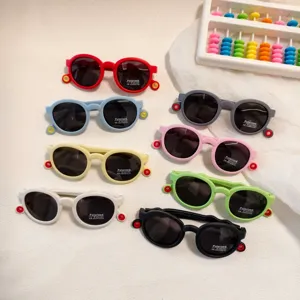 Kids polarized sunglasses candy color round frame UV400 protection children eyewear
