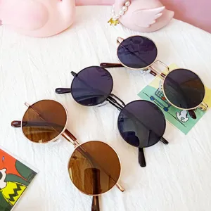 Children retro round metal frame sunglasses cute colorful sun glasses for kids fashion trend