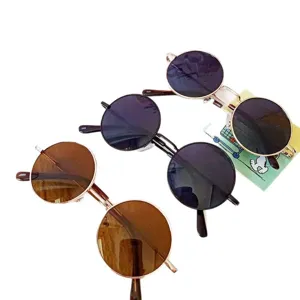 Kids retro round metal sunglasses children vintage tiny circle frame sun glasses eyewear