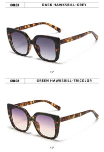 Stijlvolle oversized schildpad zonnebril met mooie verloopglazen en modieus design.