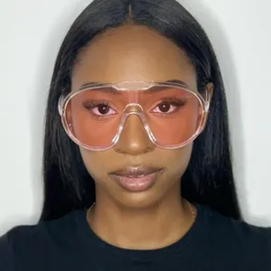 Eleganti occhiali da sole aviator oversize da donna, occhiali sportivi da ciclismo alla moda.