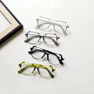 Lunettes de vue carrées irrégulières pour enfants monture transparente élégante