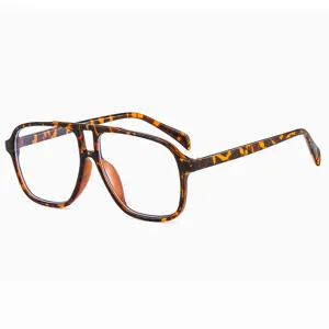 Große Doppelsteg Sonnenbrille Retro Trendy Vollrand Klare Brille UV-Schutz Mode Eyewear Für Herren Damen Alltag