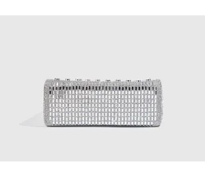 Sparkling rhinestone evening clutch bag with crystal details, elegant style for party.