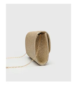 Stylish glitter chain crossbody bag, elegant evening shoulder bag for women parties events.
