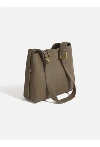 Elegant women leather shoulder bag high capacity commute crossbody handbag fashion chic