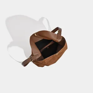 2025 Νέα Κορεάτικη Σουέτ Τσάντα Bucket Μεγάλης Χωρητικότητας Ώμου και Χειρός Casual