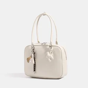 Bolso de Hombro para Mujer de Cuero PU Retro Gran Capacidad Vintage Commuter Underarm Tote Handbag Cremallera Bolso Diario