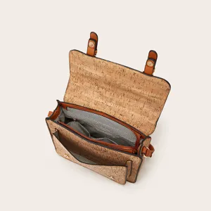 Retro kurk textuur schoudertas, stijlvolle crossbody tas voor dames dagelijks gebruik.