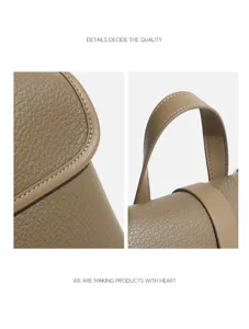 Detailed close-up view highlighting exquisite stitching and premium textured leather on the bag.