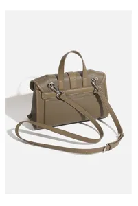 Women PU leather crossbody bag, stylish top handle satchel purse for daily commute and casual use.