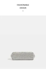 Borsa da Sera in Strass Pochette di Cristallo Brillante Borsa a Spalla Donna Dettaglio
