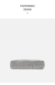 Rhinestone embellished evening handbag, sparkling clutch bag, elegant shoulder bag detail view.